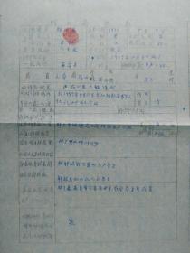 1959年 8开油印本  职工登记表