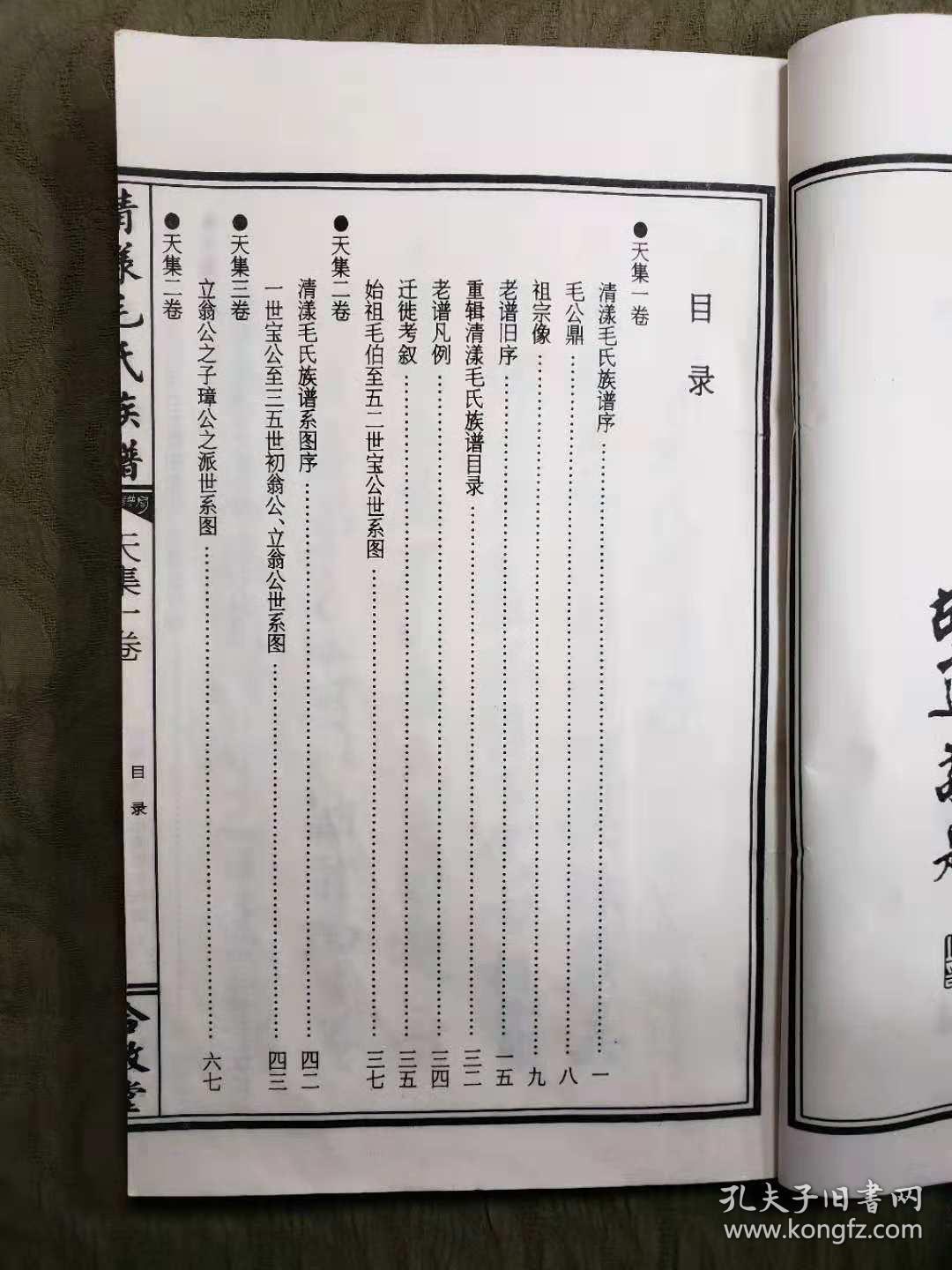 毛氏族谱(复印本)
