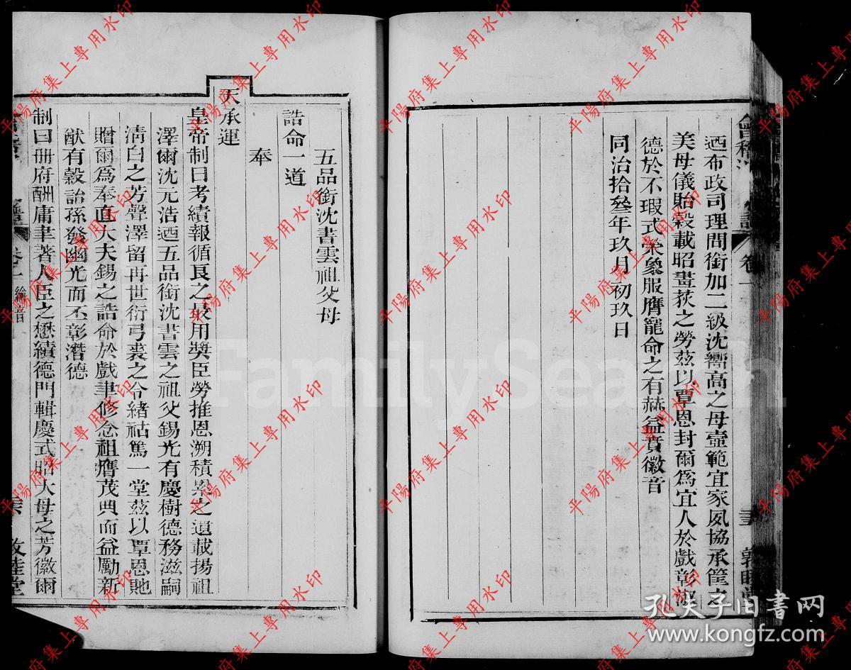 浙江绍兴 会稽中望坊沈氏家谱 宗谱 家乘 族谱(复印本