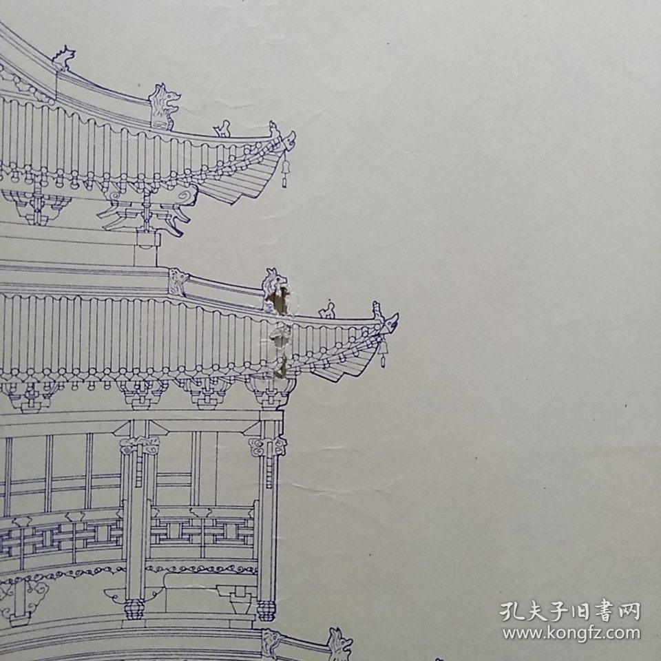 1981年山西省运城解州关帝庙春秋楼实测图5张请看详细描述