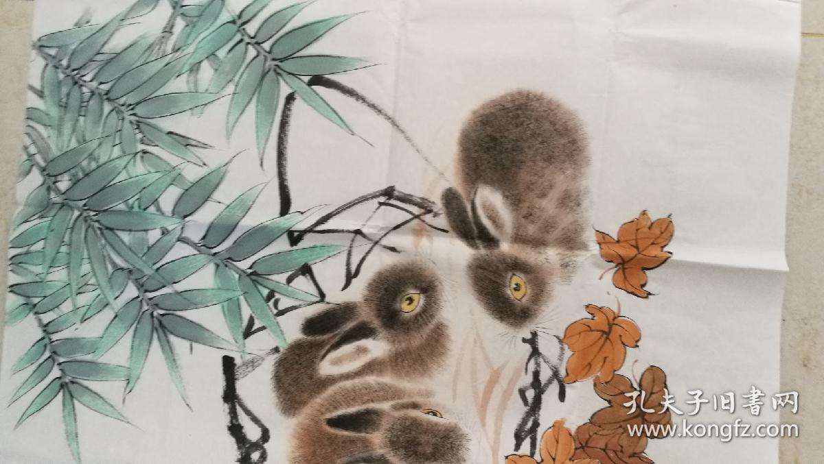 著名画家方楚雄工笔兔子艺术品特殊请买家自行鉴定