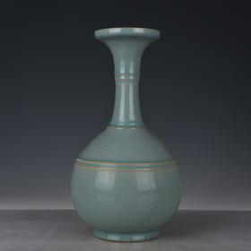 特价秒杀1180元★精品瓷器■【★★北宋汝窑天青釉冰裂纹炫纹盘口瓶