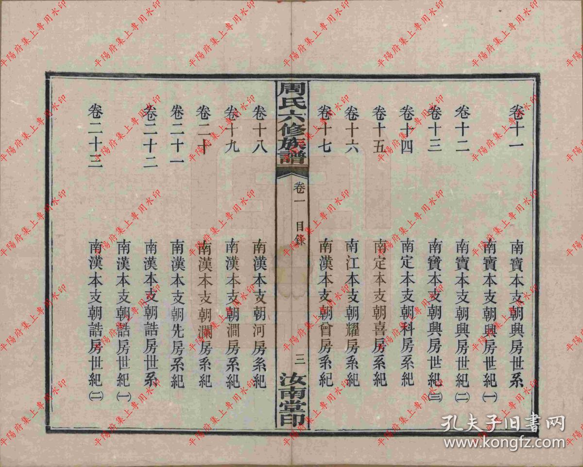 湖南长沙 周氏六修族谱 家谱 宗谱 家乘(复印本)