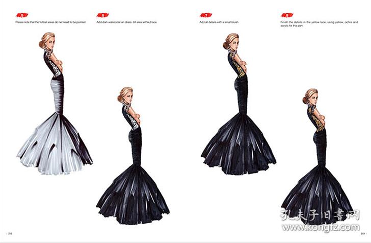 fashion sketching 手绘服装技法 新手完整指引手册 服装设计手绘画法