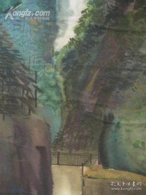 sh·b·215·老水粉精品--硬纸峨眉山---有签名,--永清--四川美术学院图片