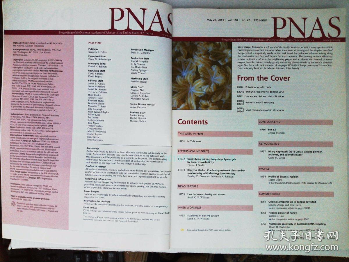 pnas 2013/05/28美国国家科学院院刊学术论文原版期刊外文杂志