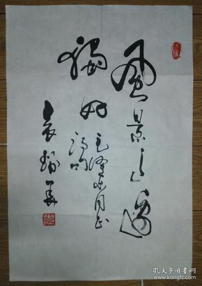 手书真迹书法:中书协会员袁瑞华草书《风景这边独好》