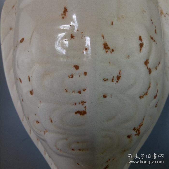 热卖宋定窑白釉暗雕鱼纹瓶 做旧仿宋代古瓷器瓶 古玩古董收藏复古