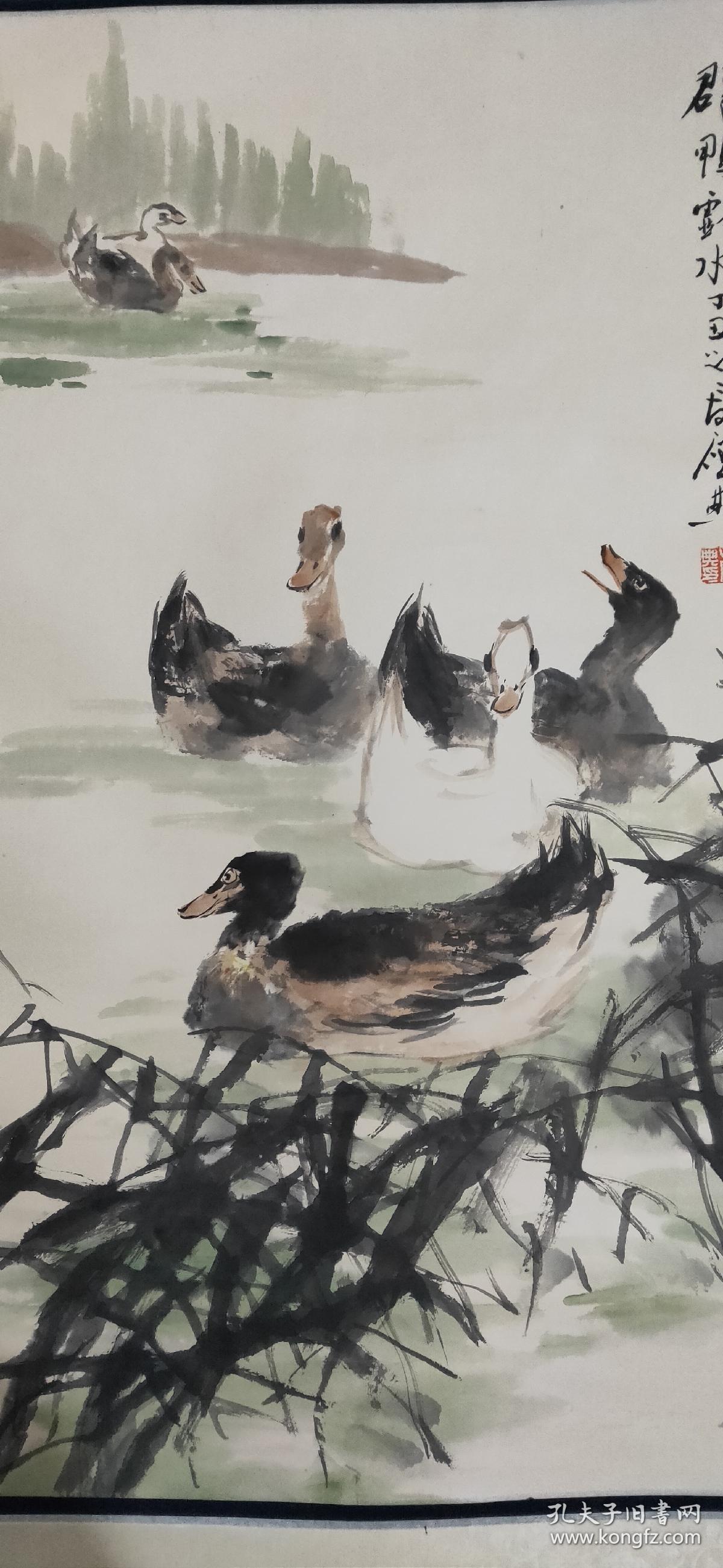 乍启典群鸭戏水