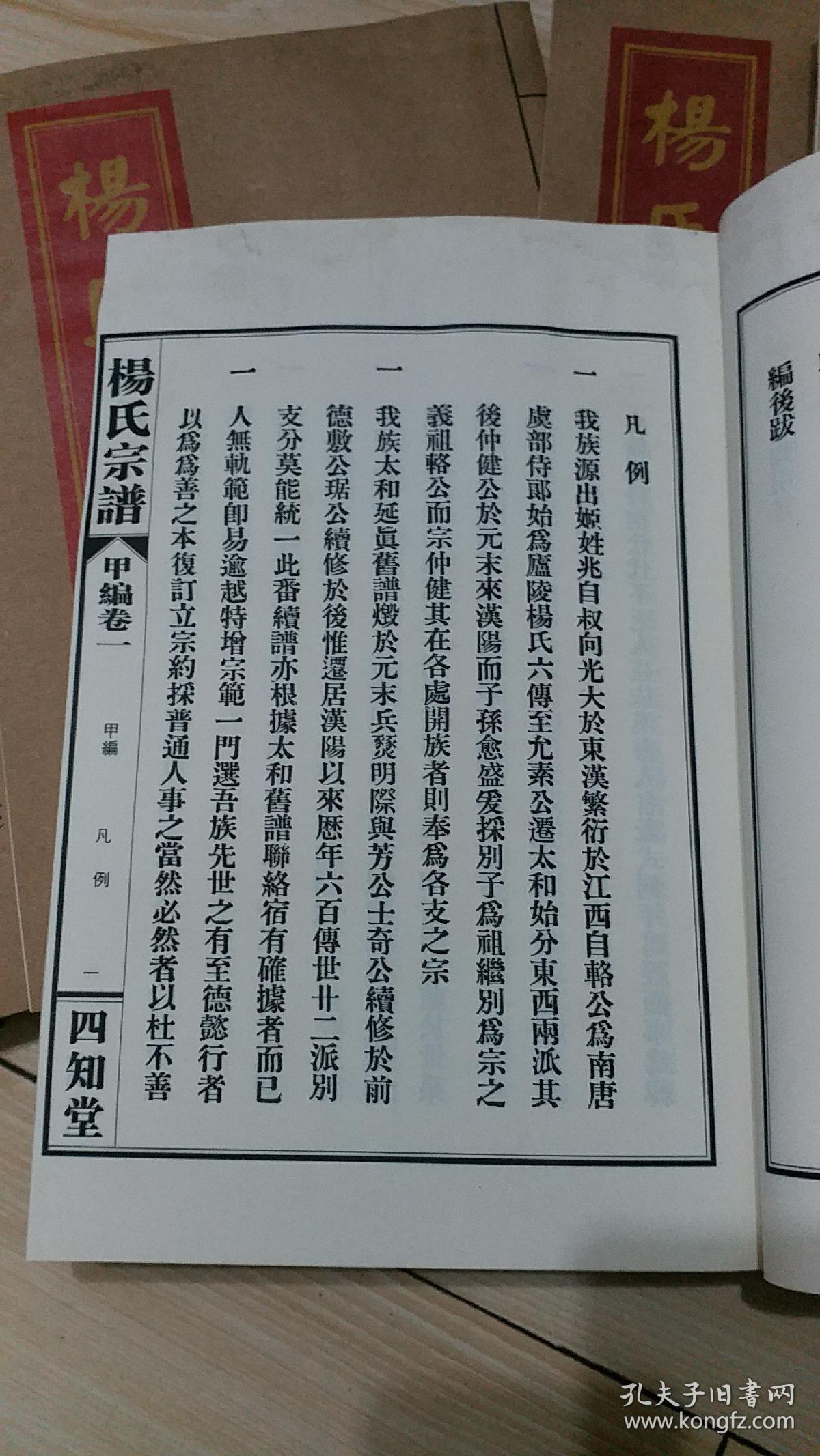 杨氏宗谱 全套13册全 四知堂
