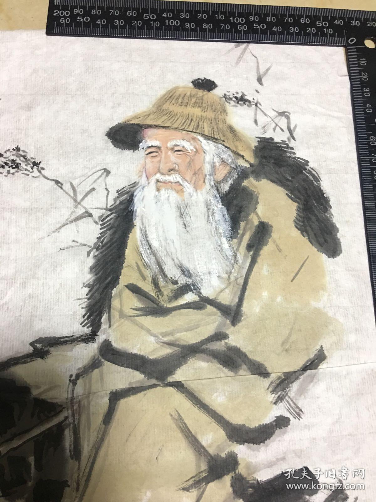 字画【人物图】肖像画,老翁.