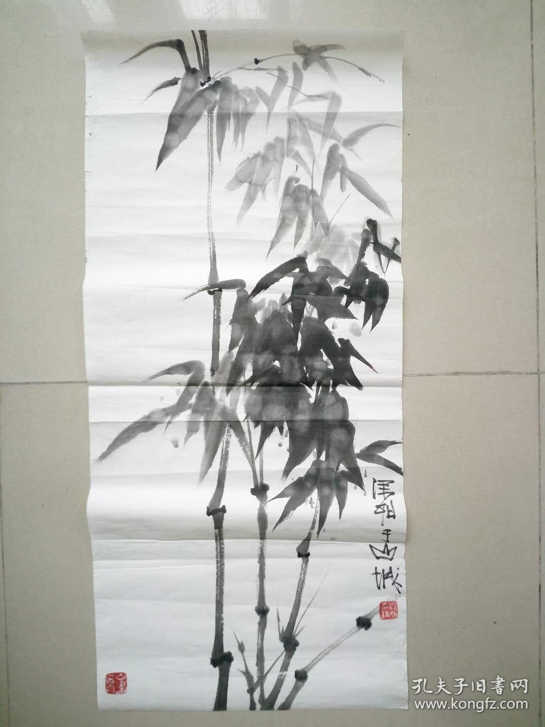 四川美院著名国画花鸟画名家赖深如作品 墨竹 笔墨酣畅淋漓 似春竹似