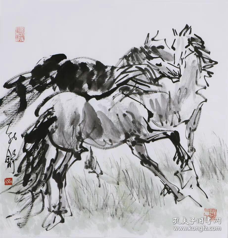 中国美协主席,名家刘大为人物国画纯手绘横幅