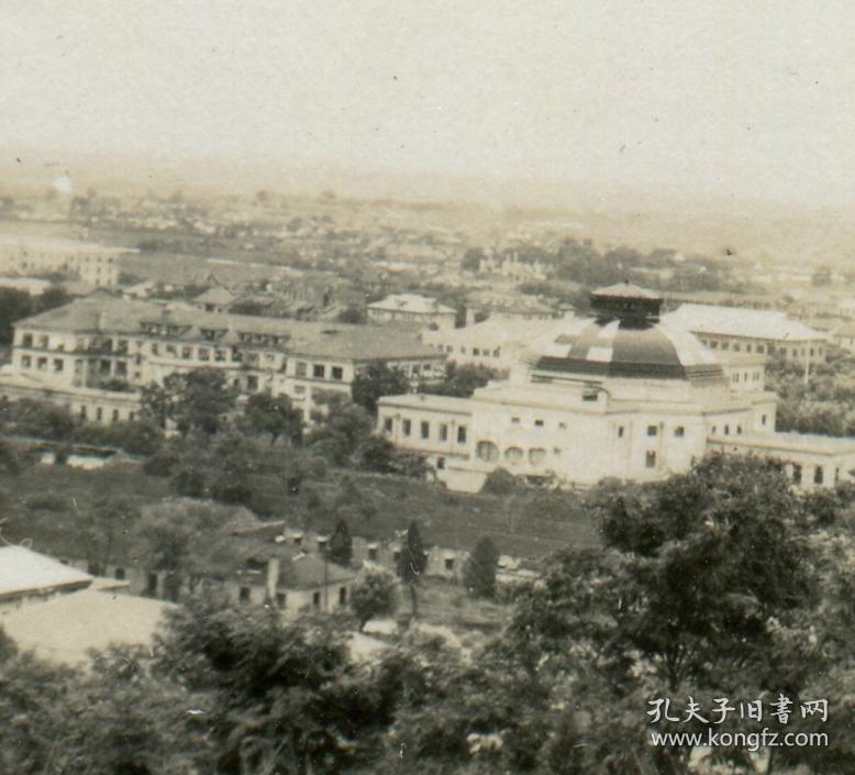 江苏南京 中央大学 校园全景俯瞰 民国老照片