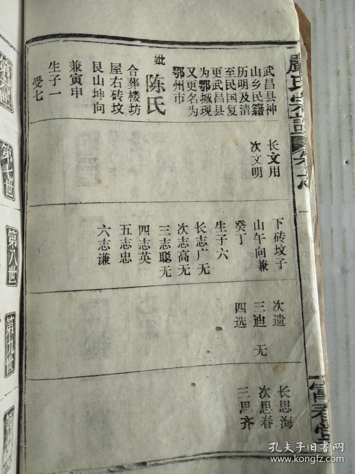 严氏宗谱【富春堂】信甫公支(信甫 字仲允 号裕斋 原籍姚江 析居