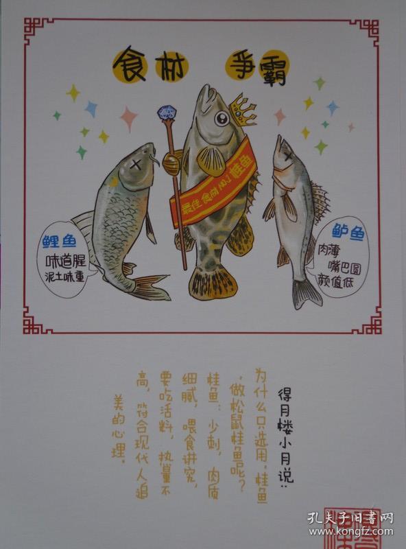 《松鼠桂鱼》系列漫画明信片 一套十张 2019年"松鼠桂鱼"是得月楼