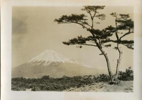 民国时期 日本富士山大幅银盐老照片