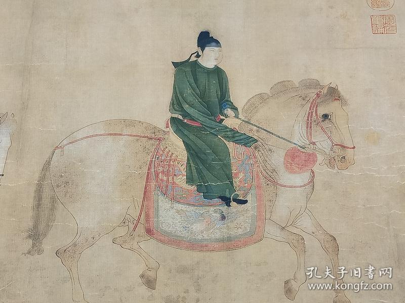 乡下收的唐代张萱长卷人物娟画