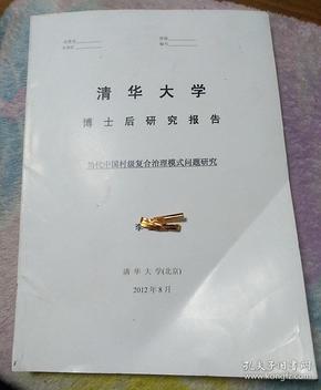 清华大学博士后研究报告当代中国村级复合治理模式问题研究