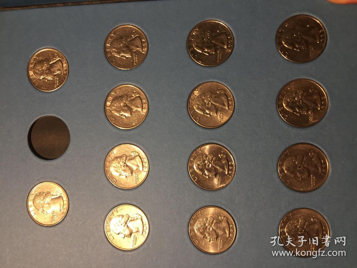 现货 美国二十五美分硬币华盛顿quarter 1965-2009年完整费城及丹佛