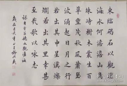 【保真】河南省书协会员,知名书法家张兴义:曹操《观沧海》
