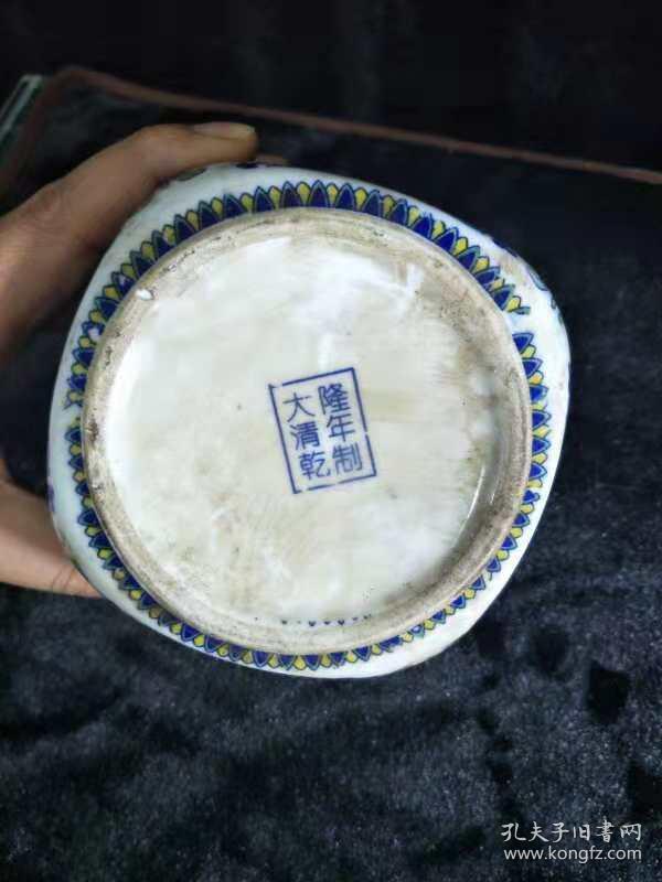 大清乾隆年制落款,手工制作,粉彩四方茶叶罐,储物罐,瓷器,内堂摆件