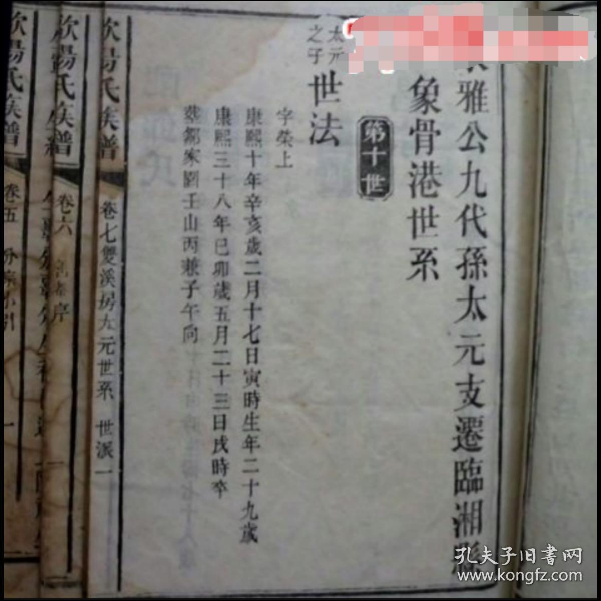 大全传世十巨册保存极美品,书皮扉页大全,目录清晰 -------欧阳氏家谱