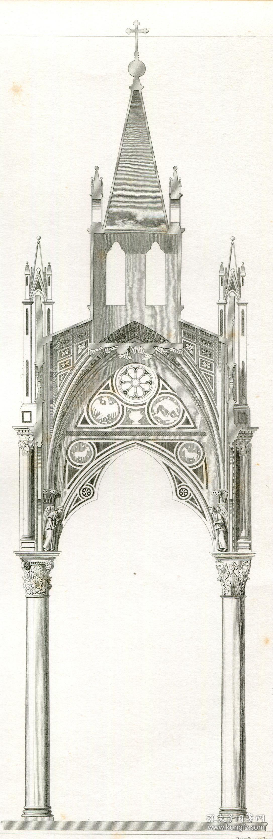 1850年《罗马圣保罗大教堂(城外圣保罗大殿)》雕刻版画(共3幅) 30.