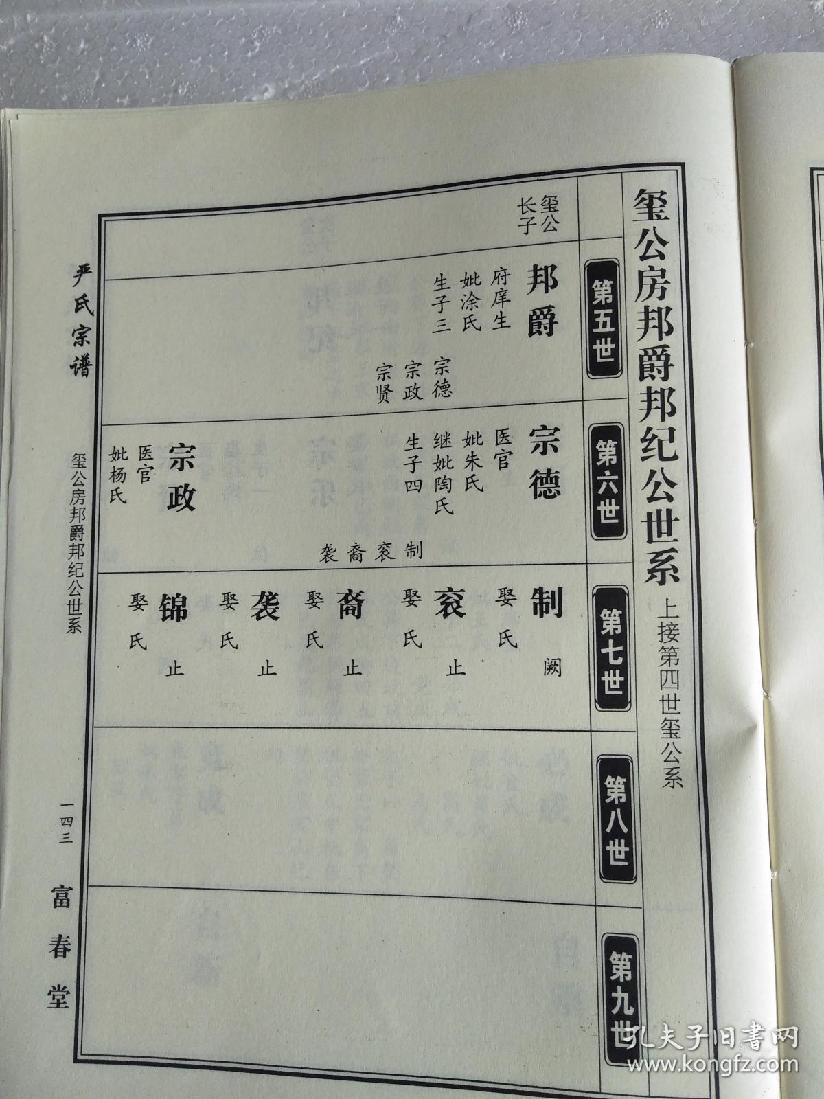 严氏宗谱富春堂湖北麻城仙居乡支公十字云中间分开缺6364两页大16开