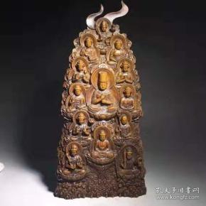 黄杨木 立体雕刻《万佛朝宗》摆件