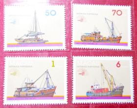 S12 传统交通工具货船邮票 1985年澳门票 全新无洗原胶 包真品 套票一套4枚
