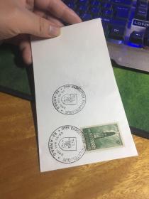 外国信封，1965年，特殊戳，法国建筑票，20190512