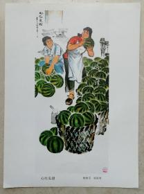 八十年代杨秋宝绘大16开宣传画“心红瓜甜”