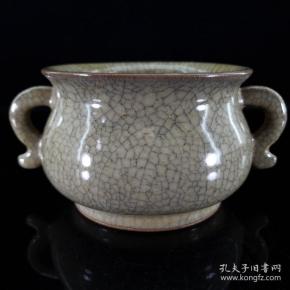 宋代哥窑 贯耳炉