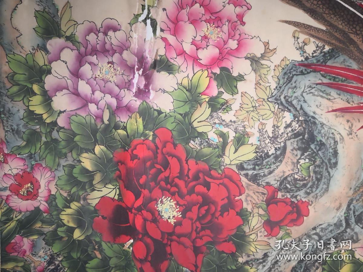 画家高山作品 富贵吉祥牡丹花鸟画