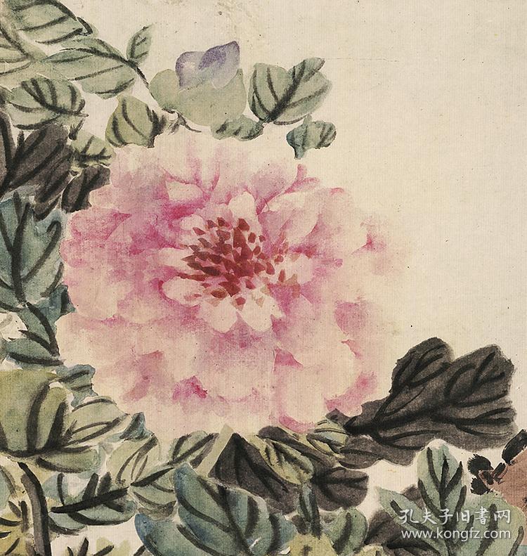 清 赵之谦 牡丹 175.6x90.8cm 纸本 国画宣纸绢布艺术