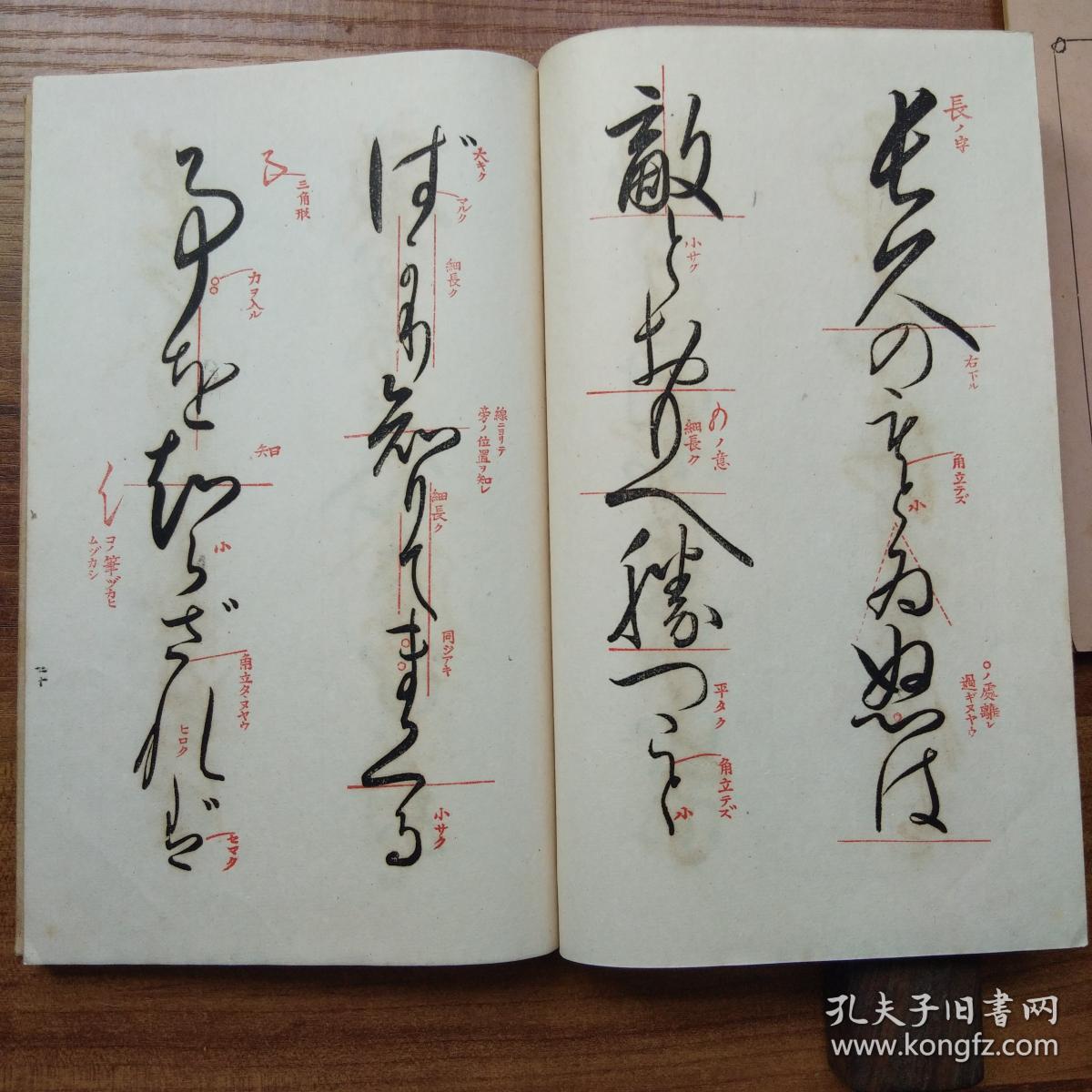 日本书道原版书法类线装书书道宝鉴原盒4册一套全真行草三体书鉴实用