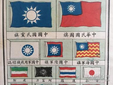 5cm 一张 有中国海军旗首见 内有中华民国国旗,中国国民党旗,中国陆军