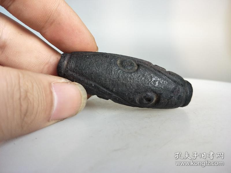 清代传世老陨石天珠挂件