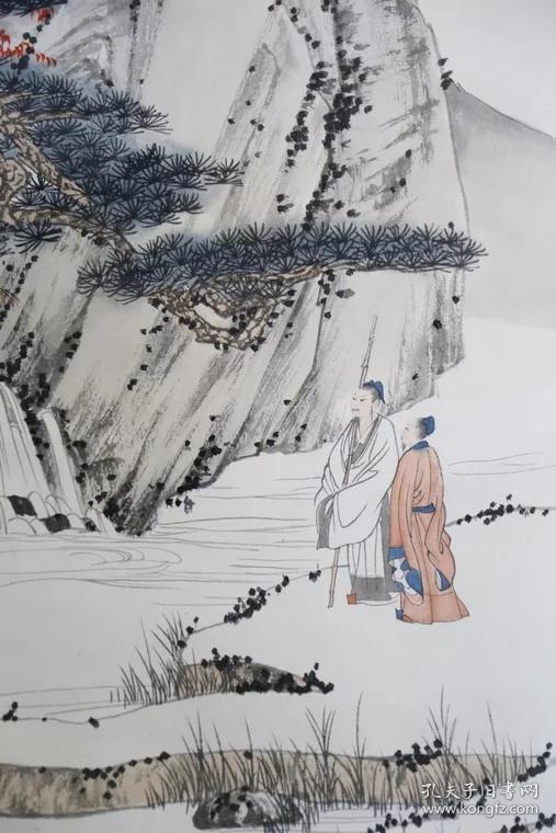 张大千松山高仕中堂画手工绘国画风景山水人物
