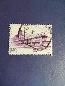 外国邮票  比利时邮票  火车（信销票  )
