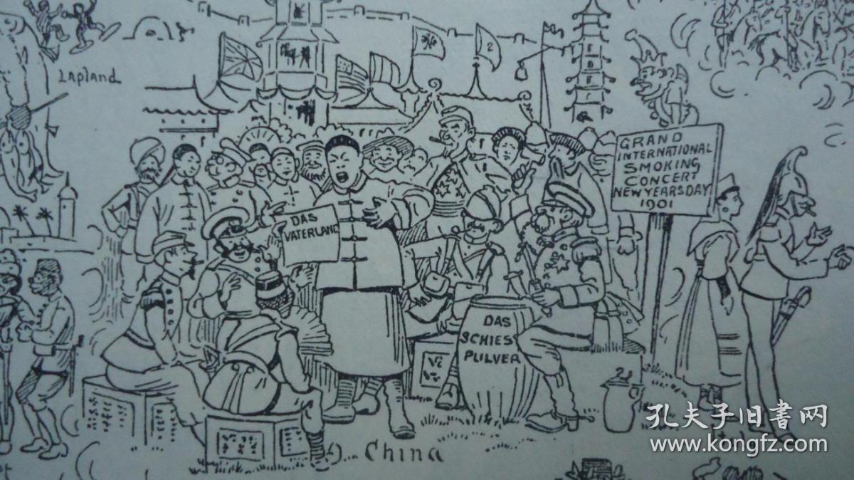 【特价】1901年(1-12月) PUNCH《笨拙》漫画杂志:中国签订《辛丑条约》维多利亚女王逝世 珍贵1版1印 2千余枚精美木刻插图 超大开本2册合一 品相绝佳