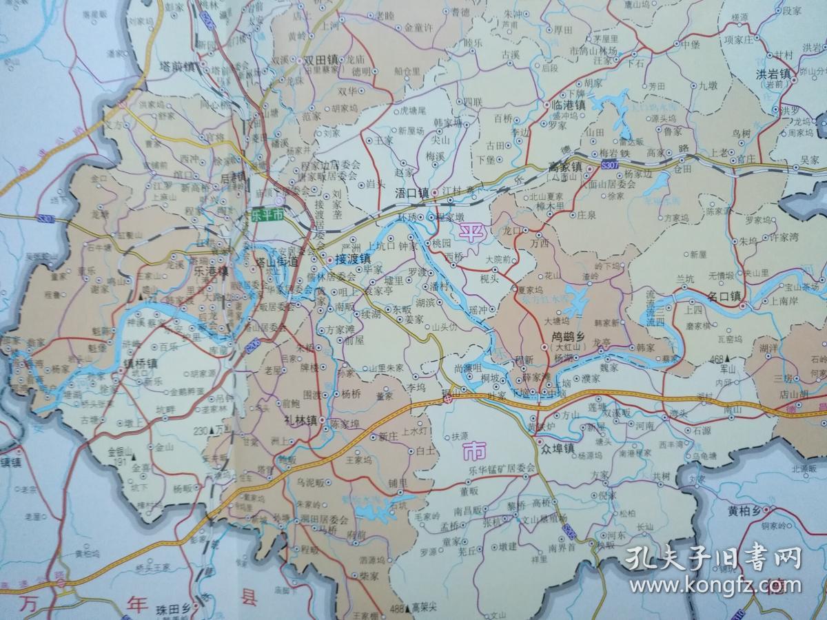 景德镇地图56乘84cm景德镇市地图景德镇城区图景德镇旅游图