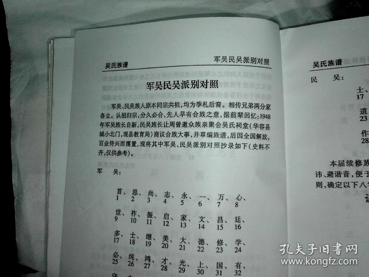 吴氏族谱上卷毛边