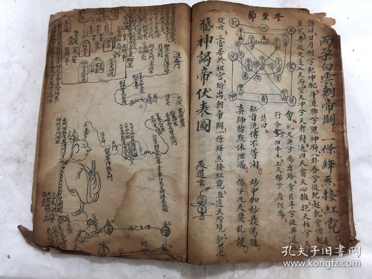清咸丰年宗教手抄本:九灵飞步秘旨,带符图