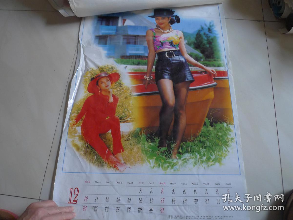 1995年塑纸美女挂历 全年十二张全 [群芳]_贾育平_孔