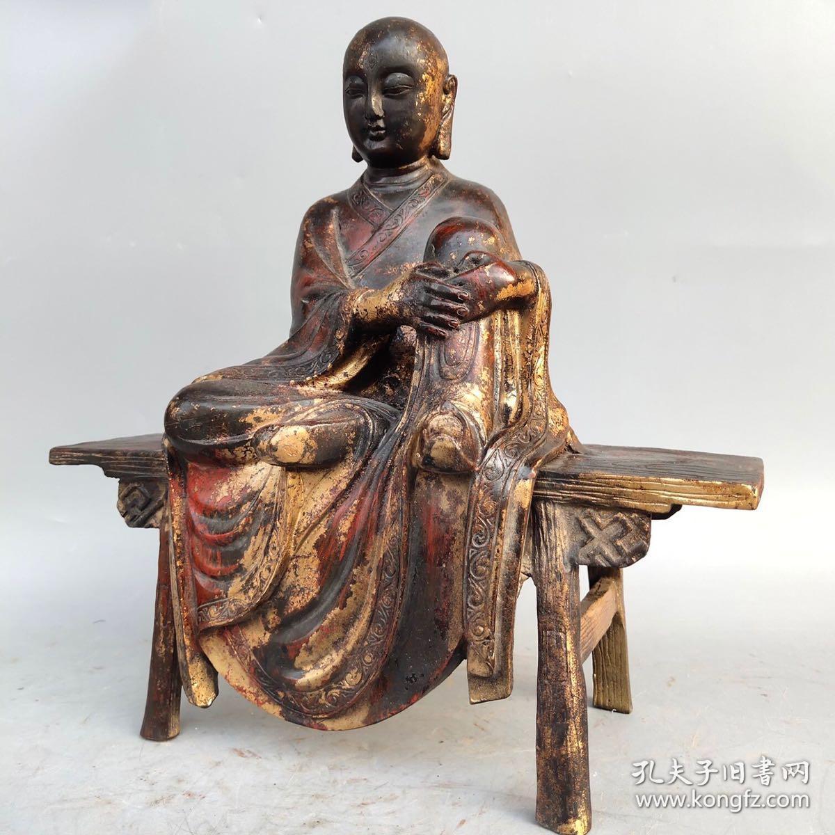 旧藏 老铜胎藏佛 板凳佛像一尊尺寸如图,重2970克