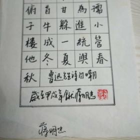 蒋明忠硬笔书法1件_鲁迅先生诗自嘲_孔夫子旧书网