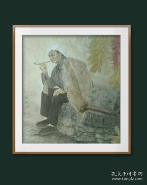 卢珊 工笔人物"陕北老人"