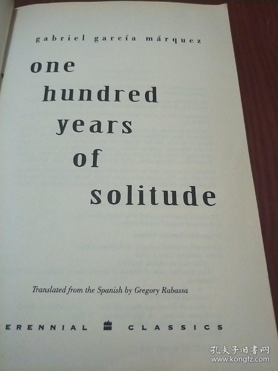 one hundred years of solitude(百年孤独)英文版
